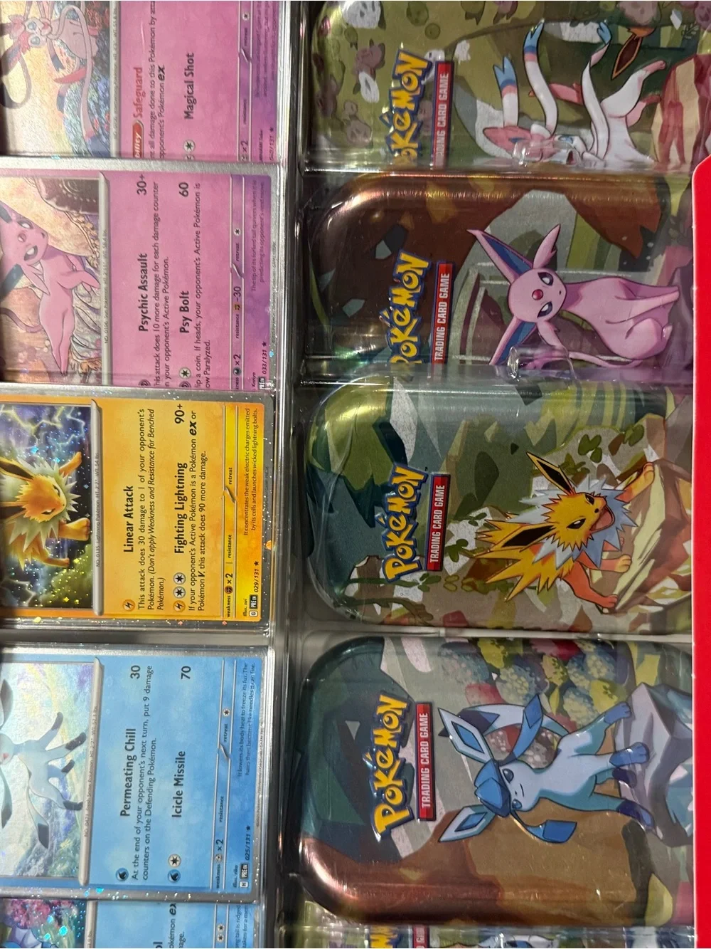 Pokemon Eeveelutions Tin Set - Blue, Yellow, Pink, Purple, Green, Orange